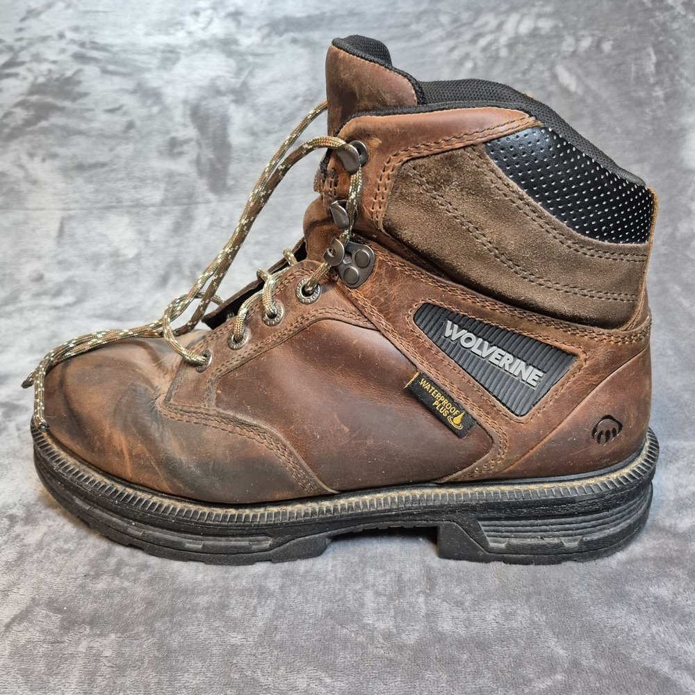 Wolverine Boots Mens 12 Brown Leather Hellcat UltraSpring Waterproof 6" Work
